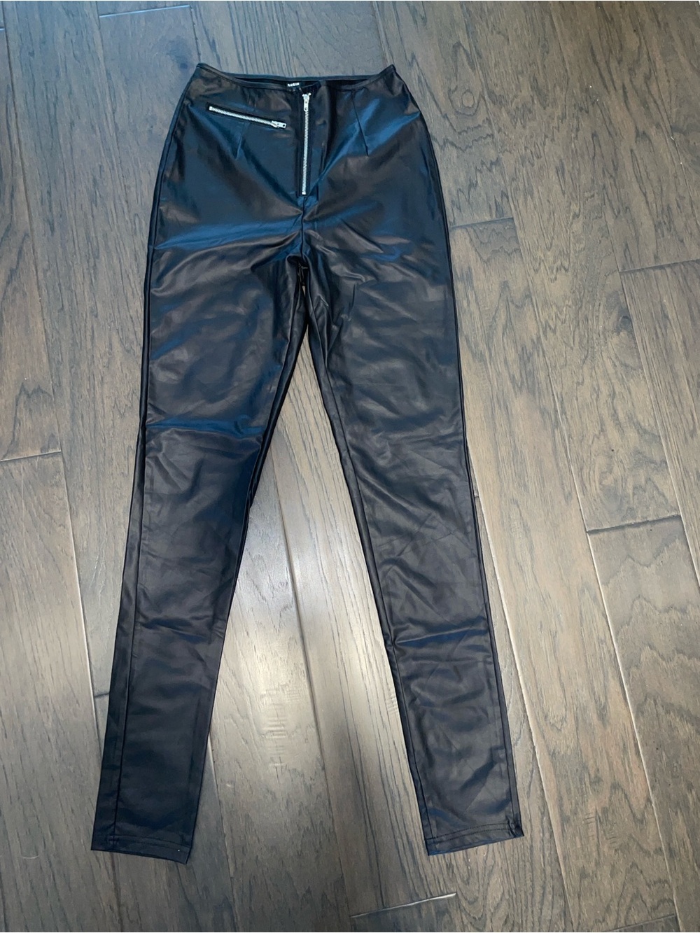 SHEIN Black Faux Leather-Effect Jeggings